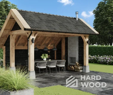 Навес двухскатный для барбекю №111 - фото 2237