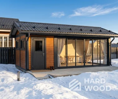 Беседка из дерева с окнами в пол №95 - фото 2260