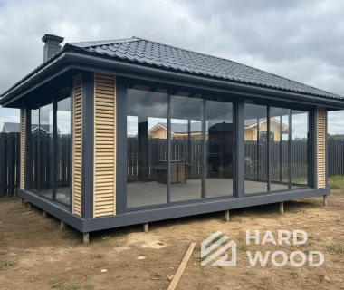 Дачная беседка с панорамными окнами №96 - фото 2266